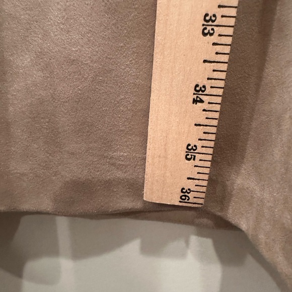 Calvin Klein Tan Faux Suede Mini Dress Sleeveless Sz 12 Western - Picture 5 of 5